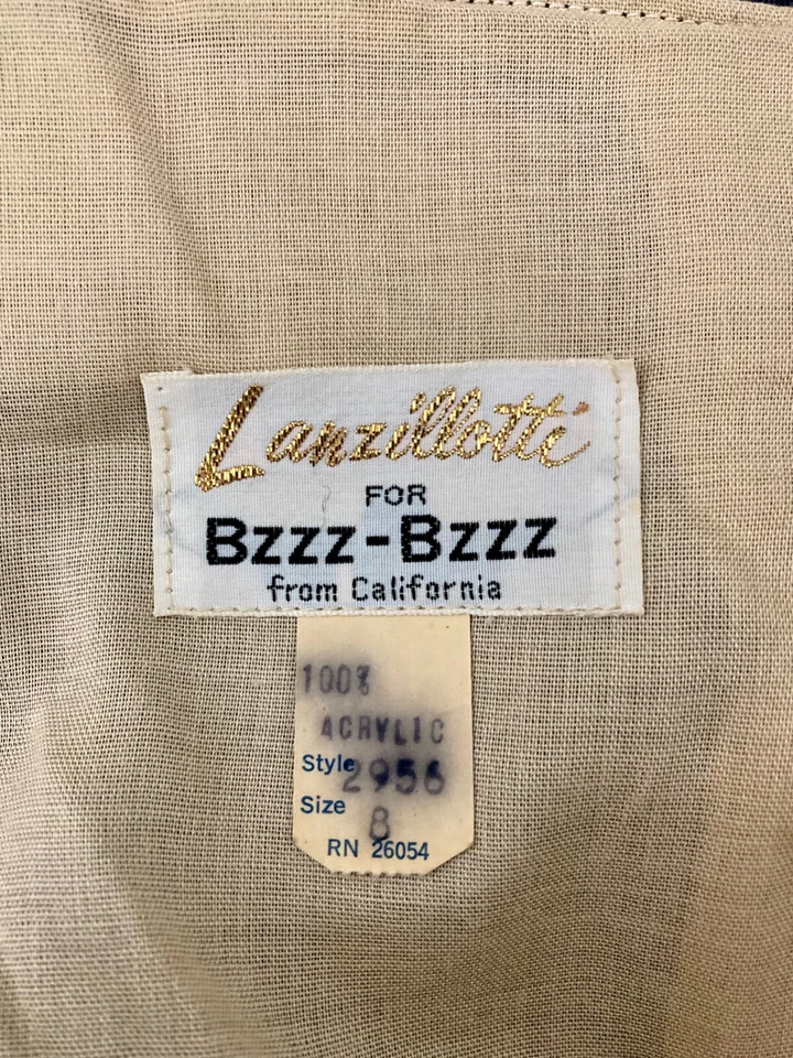 Vestido Vintage Lanzillotti para Bzzz-Bzzz Marrón Naranja Maxi Estampado Geométrico Años 70 Foto 2 de 4