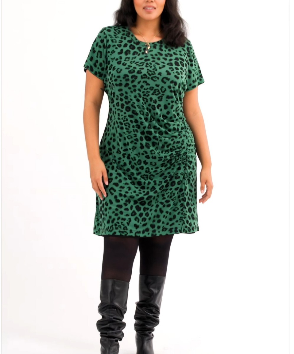 Cabi Quest Dress 4771 Size XL New Green Black Animal Print Mesh Reversible  | eBay
