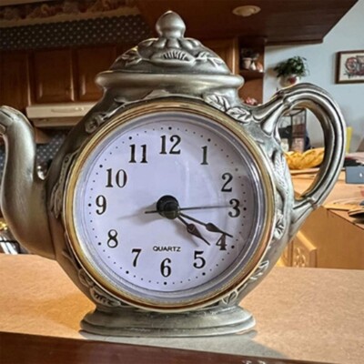 Mini Clock Insert White Face Golden/Silver Tone Arabic Numerals Movement 65mm
