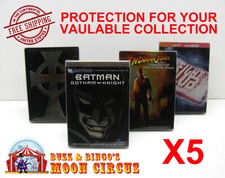 5x DVD SIZED STEELBOOK SIZE DV2 -CLEAR PLASTIC PROTECTIVE BOX PROTECTOR SLEEVE