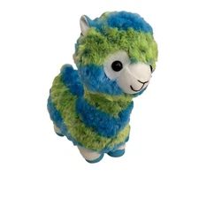 Fiesta Llama Stuffed Animal Plush 10" Blue Green Fuzzy