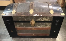 Chest Trunk 31x16x19h vintage dome lid pirate treasure camel back steamer eagle