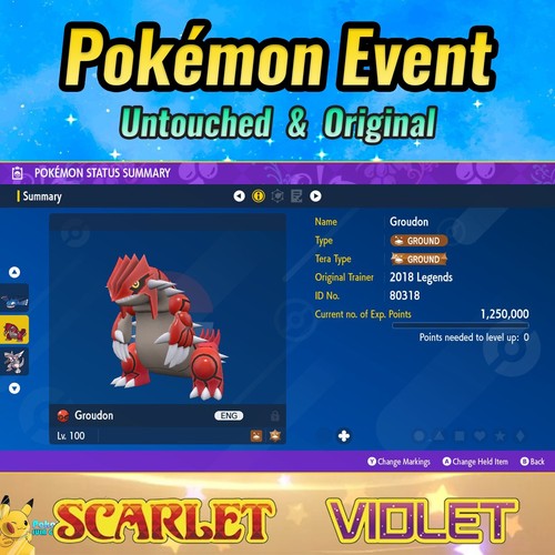 Groudon 🟣Event American 2018 Legends 🟣 Pokémon Scarlet & Violet 🟣 UNTOUCHED