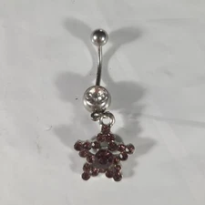 Choose Color Dangle Belly Button Navel Ring Curved Bar Piercing Jewelry