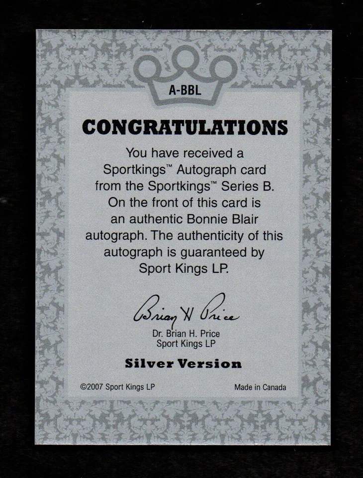 Sport Kings Bonnie Blair 2008 patinaje de velocidad olímpico autógrafo USA HOF SP/50* Foto 2 de 2