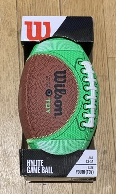 Wilson Football Hylite Game Ball Football K2 Green Pee Wee Ages 6-9 EUC 