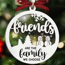 Friends Christmas Ornaments 2025-2 Layered Friends Are the Family We Choose