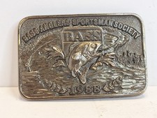 1988 Bass Anglers Sportsman Society Club Great American Belt Buckle