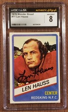 1976 Wonder Bread #11 Len Hauss Redskins Original Football Card CGC 8 / JSA Auto