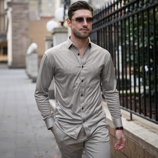 Collars  Co Quattro Flex Semi-Spread Collar Medium Long Sleeve Dress Shirt NWOT