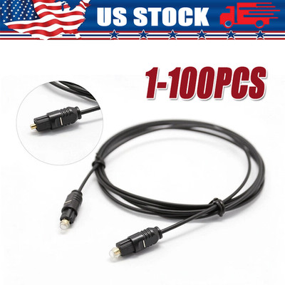 6FT Digital Fiber Optic Audio Cable Cord Optical TosLink for TV DVD AMP USA Lot