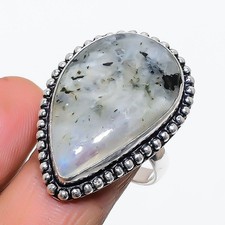Ring Rainbow Moonstone Gemstone Handmade 925 Sterling Silver Jewelry Size 8 g380