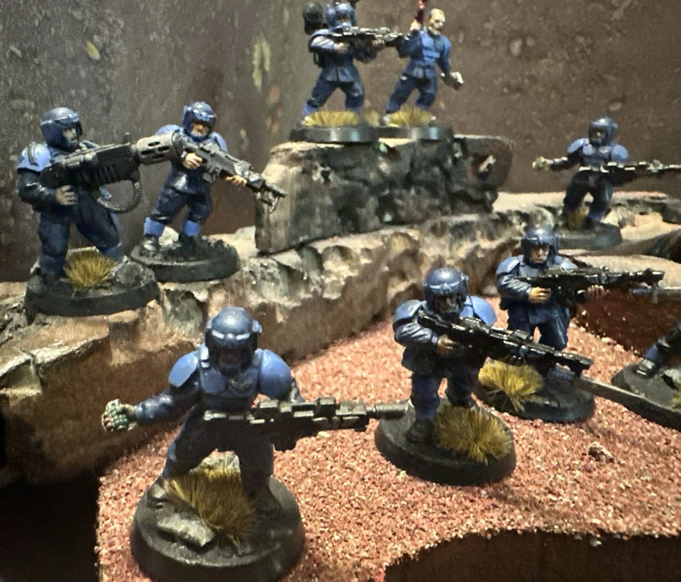 Warhammer 40K Astra Militarum, Cadian Shock Troopers, Guardia Imperial Pintado X10 Foto 2 de 4