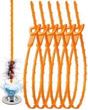 25 Inch Sink Snake Drain Clog Remover Tool,6 Pack Drain Cleaner Hair Clog Rem...