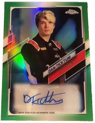 2021 Topps Chrome Formula 1 Green Refractor Auto Dan Ticktum 89/99 F1 Formula E