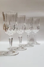 Royal Crystal Rock, RCR, Opera Pattern, Clear Wine Glasses, Set Of 4, Italy