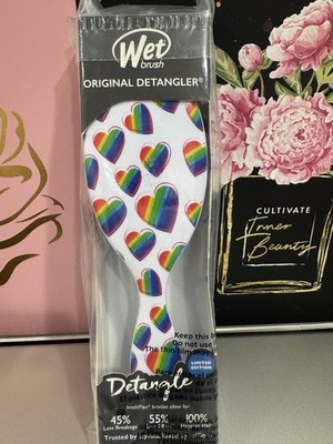 WET Brush Original Detangler Limited Edition Rainbow Hearts For Hair