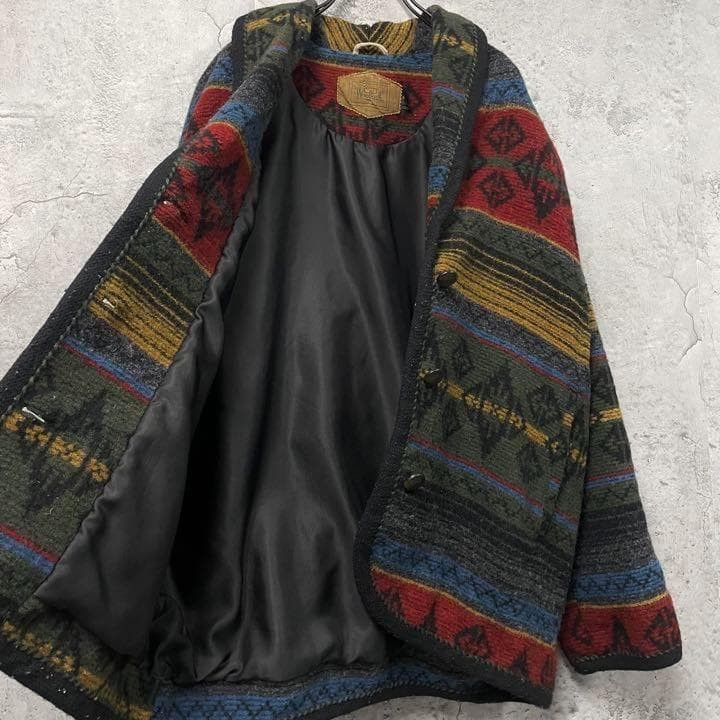 Woolrich Vintage Native Pattern Wool Jacket Mens … - image 5