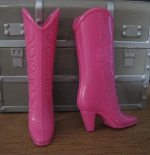 vtg WESTERN Clothes-Superstar BARBIE Skipper DOLL-COWBOY BOOTS shoes-DARK Pink