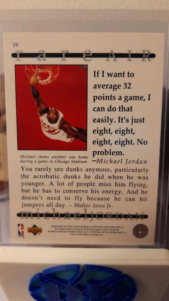 1994-95 Upper Deck Basketball Michael Jordan Rare Air #19 - Photo 2/2