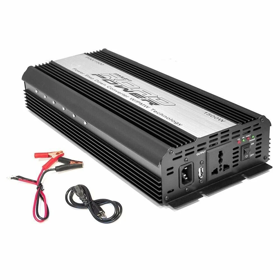 Pyle PINV1500 Plug In Car 1500 Watt 12V DC to 115 Volt AC Power Inverter w/ USB - Image 3 of 3