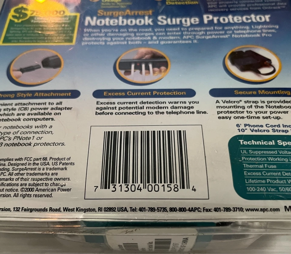 APC Surge Arrest Model PnotePro Notebook Surge Protector BRAND NEW - Image 3 of 4