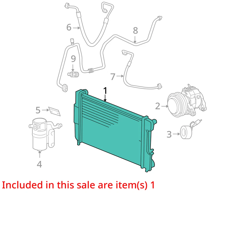 Condensador de CA compatible con 05-11 DAKOTA 4173668 Foto 2 de 3
