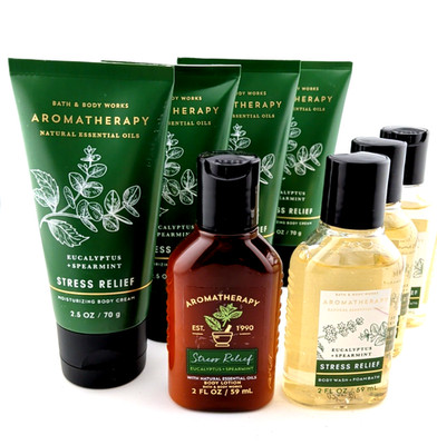 Bath&Body Works Eucalyptus Spearmint Stress Relief Body Cream/Wash/Lotion TRAVEL