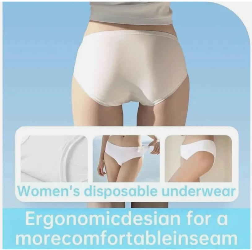 8Pcs Cotton Disposable Underwear for Women Pantie for Travel Spa Hospital Stay