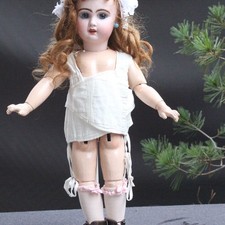 Antico corsetto Bebe JUMEAU con reggicalze 1880 per bambola 60 cm Antique corsage