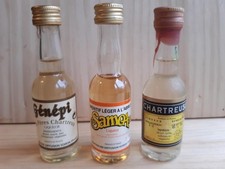 3x mignonnettes Chartreuse jaune Samoa genepi Liqueur petite miniature bouteille