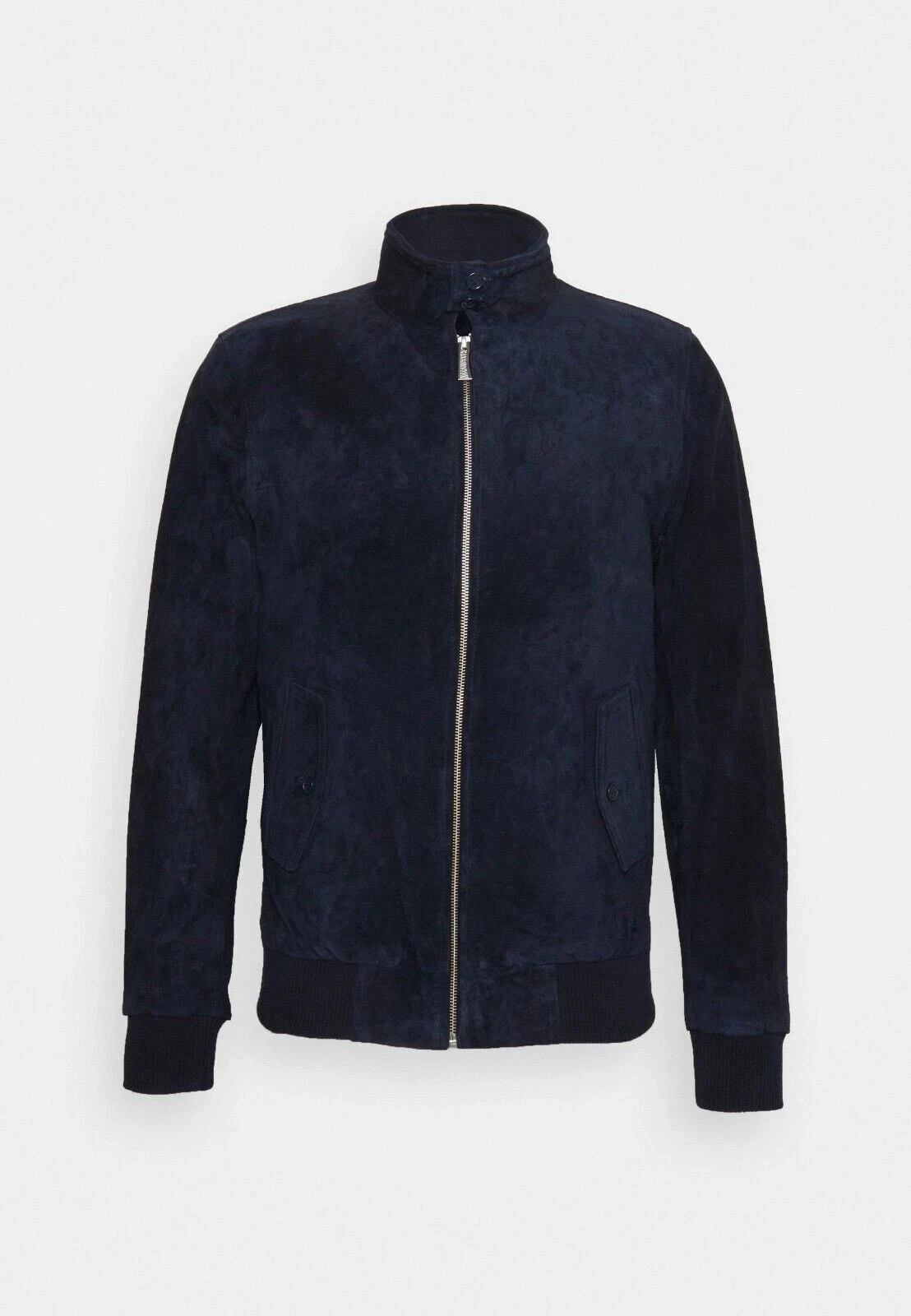 Men's Navy Blue Real Suede Leather Bomber Jacket Retro Moto Biker Casual Coat
Opens in a new window