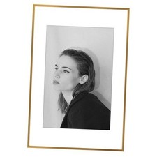 - Aluminum Picture Frame - with Mat for 12x18 Photo or Without 16x24 Bronze