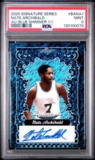2025 LEAF SIGNATURE SERIES NATE ARCHIBALD BLUE SHIMMER #1/1 AUTO PSA 9 HOF