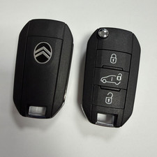 Citroen flip key fob 3 button remote GENUINE OEM HITAG-AES 4A 9835713980