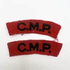 Genuine WW2 Corps Of Military Police Shoulder Titles