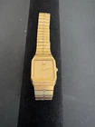 Vintage Seiko Quartz Gold Tone Rectangular Watch Japan 6530-5820 As Is