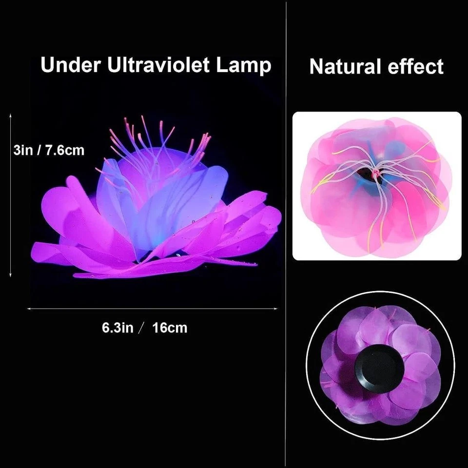 4 шт. аквариумное украшение силиконовые искусственные коралловые растения аквариум светящийся декор \ - Изображение 4 из 4