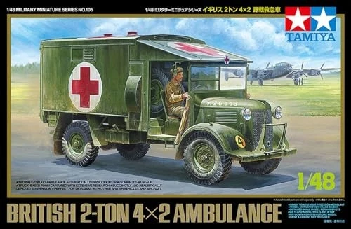TAMIYA 1/48 miniatura militare n.105 BRITISH 2-TON 4x2 AMBULANZA 32605 JAPAN81 - Immagine 2 di 4