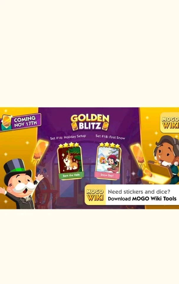 Pegatinas Monopoly Go Go 1-6⭐ compañero de acción de gracias | toque festivo | tarjetas doradas Foto 3 de 4