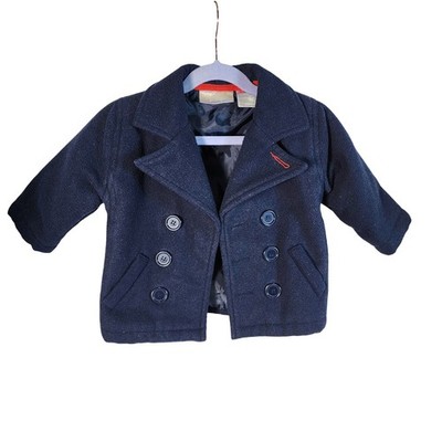 Beluga New York Navy Blue Double Breasted Peacoat Toddler Boys Girls 18 Months