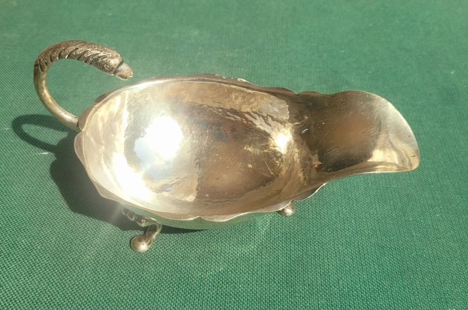 Salsa japonesa de plata esterlina 950 vintage barco figura mango de pájaro, martillo manual Foto 4 de 4