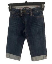 MINI BODEN Little Girls Cuffed Bermuda Blue Denim Shorts  Size 4