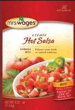Mrs. Wages Hot Salsa Tomato Seasoning Mix, 4 Oz. Pouch