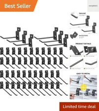 Durable 50-Pack Metal Slatwall Hooks - 4 inch & 6 inch Sizes for Retail Display