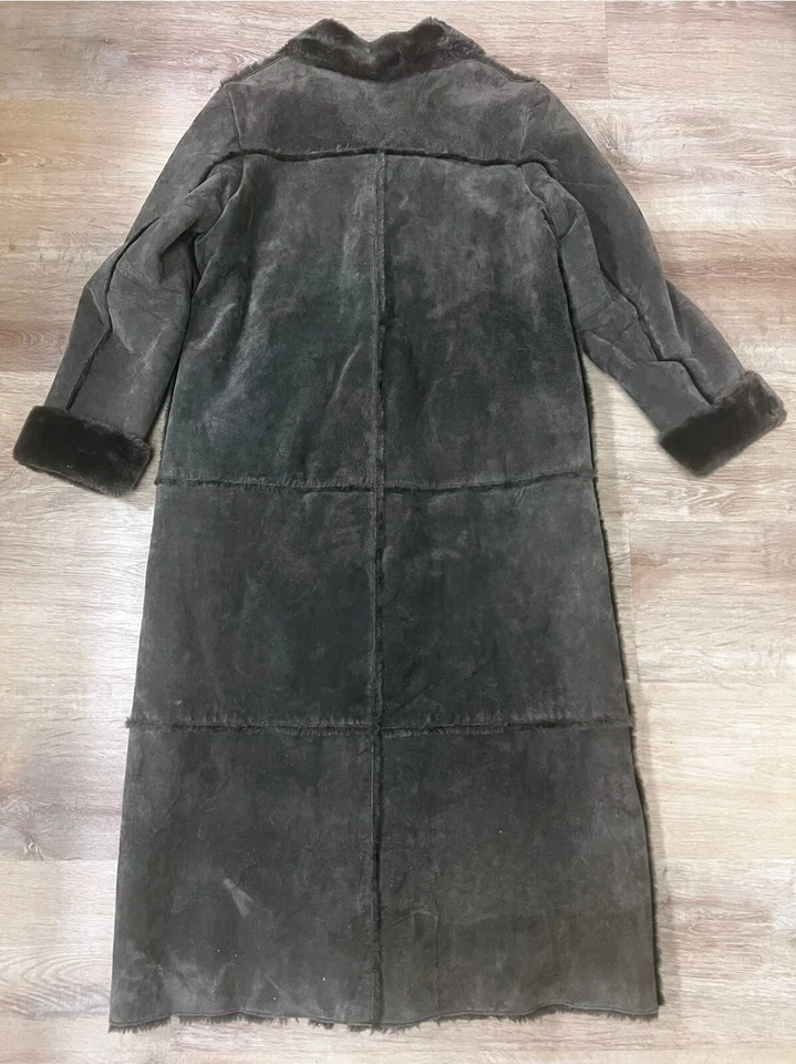 Abrigo Brandon Thomas para mujer talla XL marrón gamuza genuina cuero imitación piel de oveja Foto 2 de 4