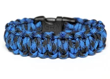 550 Paracord Survival Bracelet Cobra - Brusier - Blue Black