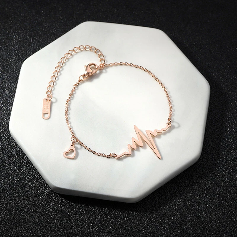 Heartbeat bracelet rose gold sale