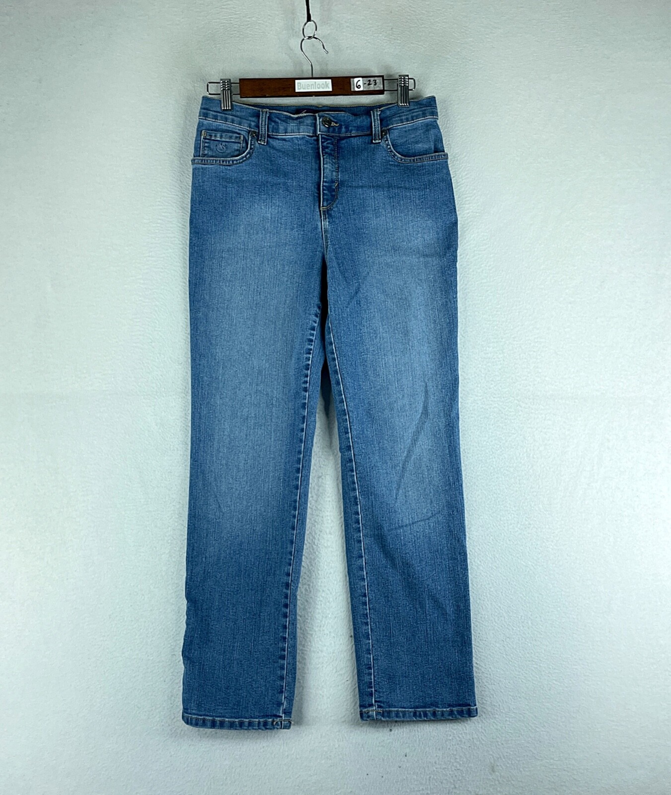 Gloria Vanderbilt Amanda Womens Mid Rise Straight Jeans Blue Tag Size 8P 29x28