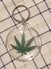 MARIJUANA- CANNABIS - POT LEAF - WEED - MARY JANE - REEFER KEY CHAIN RING NEW